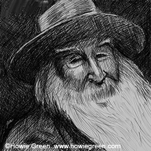 Walt Whitman portrait sketch